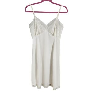 Van Raatle Vintage Lingerie Nylon Lace Midi Slip Dress Nightgown Women's Sz 34